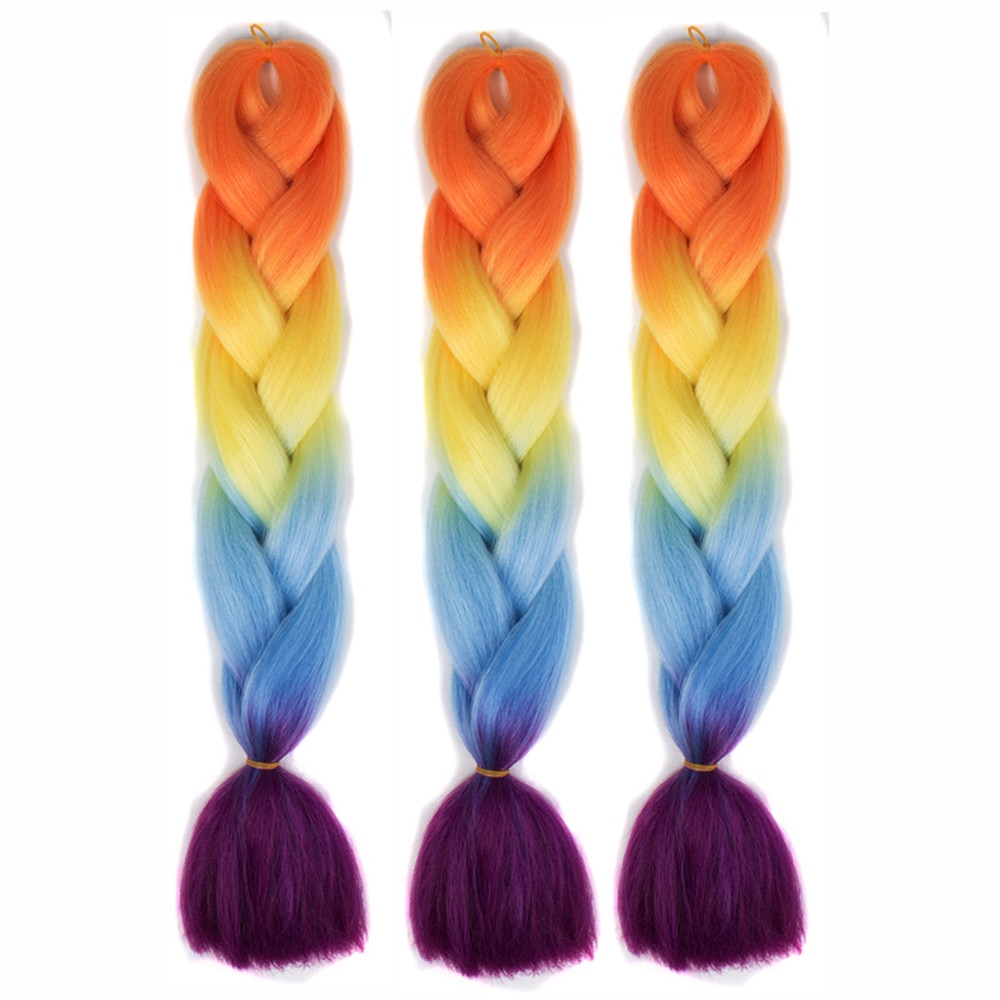 Gradient Ombre Braiding Hair Long Synthetic Jumbo Braid Synthetic Braiding Hair Extensions Ombre Braiding Hair Party Wigs#Y30