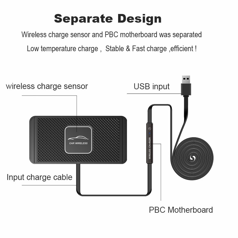 C1 Auto Drahtlose Ladegerät Pad für iPhone 11 Profi Max Samsung S10 Plus Huawei QI Drahtlose Ladegerät Auto Armaturenbrett Lagerung schublade