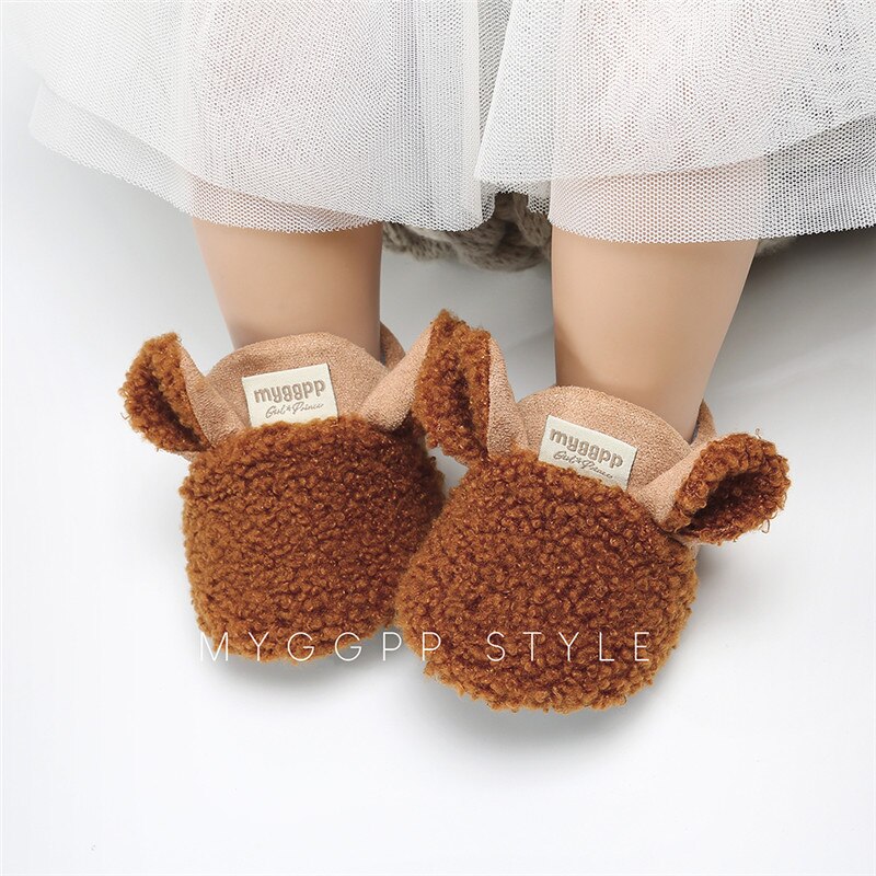 Pudcoco Toddler Winter Warm Shoes Newborn Baby Crawling Shoes Boy Girl Lamb Slippers Trainers Fur Animal Ears Boots