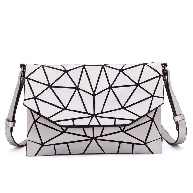 Lichtgevende Schoudertassen Vrouwen Messenger Bag Casual Clutch Avondtassen Geometrische Vouw Over Handtassen Envelop Tas Vrouwen: Silver