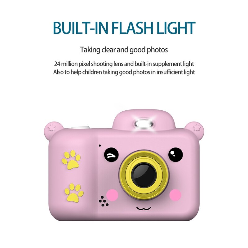Kids Camera 1080P HD Mini Rechargeable Children Digital Camera Front Rear Selfie Camera Best For Kids