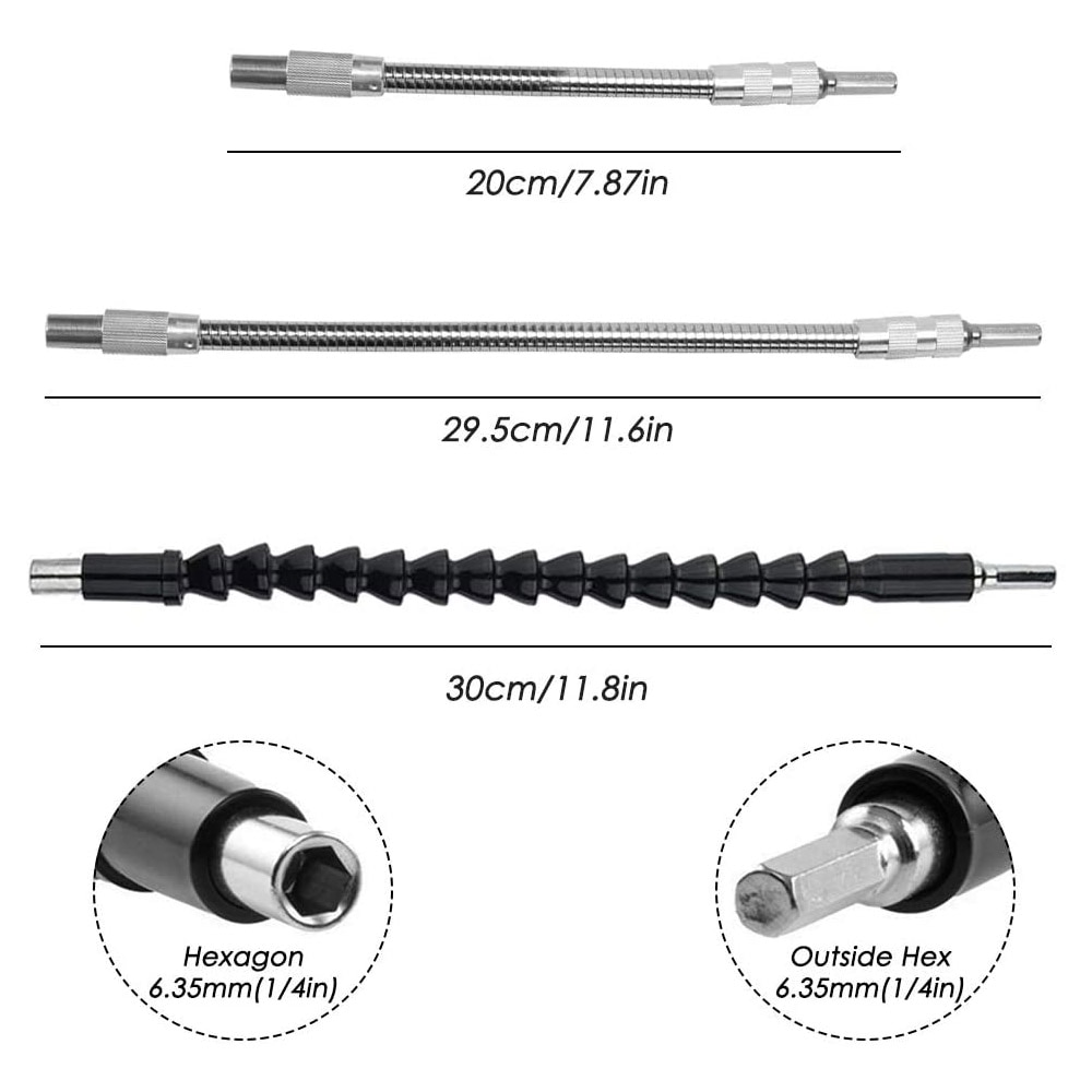 Flexible Shaft Extension Rod Drill Bit Holder Soft Drill Connection Adaptor Screwdriver Extension Shaft for Power Drill