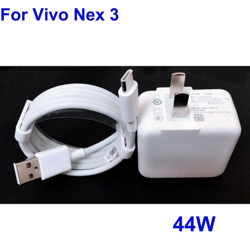 Original Für Vivo nex 3 USB Typ-C 44W Ultra Schnelle Blitz Ladung Schnell Ladung Ladegerät Kabel USB-C kabel Für Vivo nex3