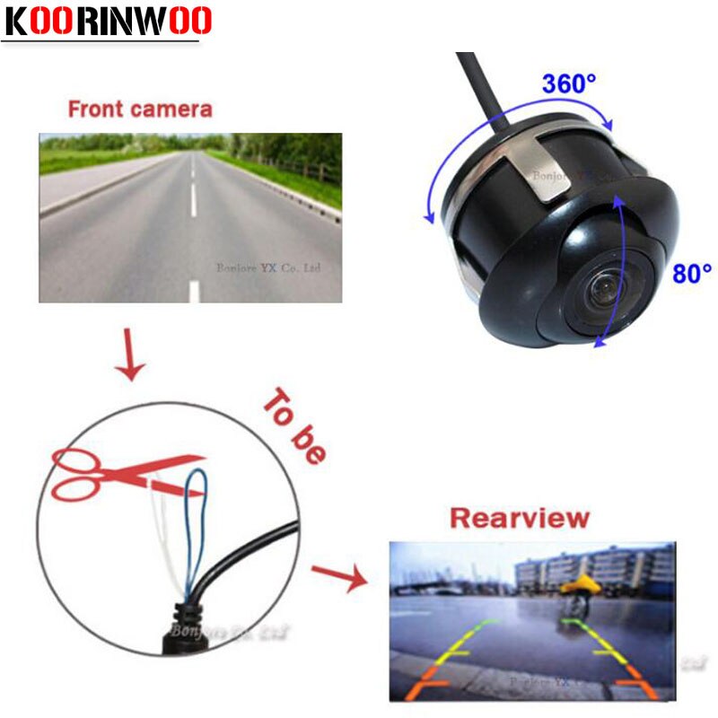 Koorinwoo CCD Multi Functie Schakelaar Parkeerplaats lijn Auto Achteruitrijcamera/Front Camera/Side Camera Reverse Parkeerhulp video
