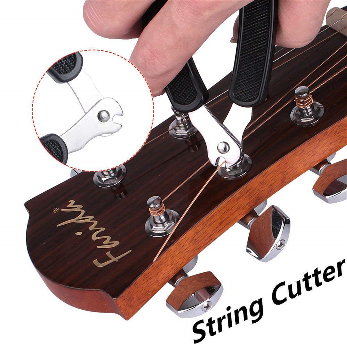 Miwayer enrouleur de cordes de guitare 3 en 1, enrouleur de cheville + coupe-corde + extracteur de broches, outil d'entretien de guitare, outil de réparation