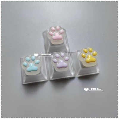 4 teile/satz SchöNe Katze Klaue Schlüssel Kappe Persönlichkeit Katze Pfote Tastenkappen für Mechanische Tastatur R4 Pfeil Tasten Rosa Nette DIY Tastenkappen: Schwarz