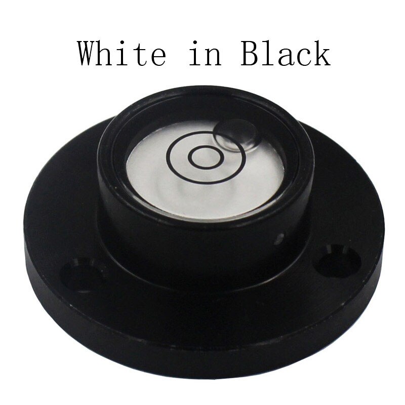 Universal Round Spirit Level Bubble Bead Metal Glass Inclinometer with Installation Base Diameter 34mm 1PCS: White-in-Black