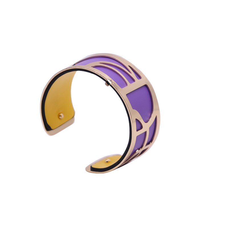 Slakkenhuis Manchet Armbanden Armband met Goud Kleur Manchette Armband Femme Acier Omkeerbare Lederen Georgette Armband Sieraden: WZ0078