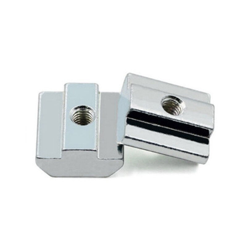 Tuerca martillo deslizante en T, 20 Uds./lote, Tuercas cuadradas, M5, , ranura de perfil de aluminio, placa recubierta de Zinc, accesorios de aluminio