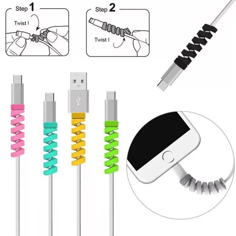 2-10Stck Ladekabel Schutz Für Handys Kabel Halfter Abdeckung kabel wickler Clip Für USB Ladegerät Kabel Verwaltung kabel veranstalter