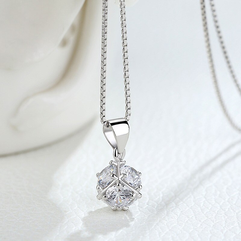 925 Sterling Silver Necklace Pendant Exquisite Women Classic Wedding Trendy Chain Fine Jewelry Discount