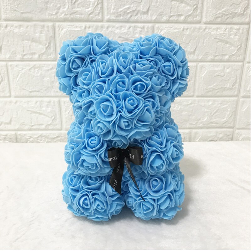 Diy 25 Cm Teddy Rose Beer Met Doos Kunstmatige Pe Bloem Beer Rose Valentijnsdag Voor Vriendin Vrouwen Vrouw moeder Dag