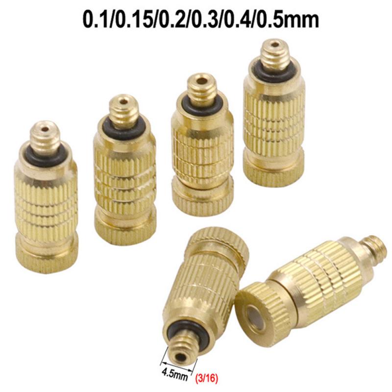 Adjustable Water Atomizing Nozzle 3/16" Brass High Pressure Atomizing Cooling Humidifying Nozzle Spray Head Sprinkler Spray Base