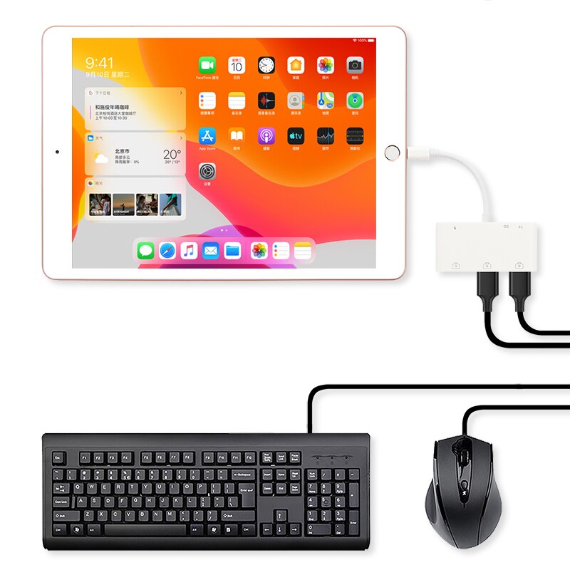 Ajiuyu Usb Lightning Otg Hub Voor Ipad Air 2 3 Pro Mini 4 5 10.2 9.7 10.5 Tablet Hdmi Adapter converter Aansluiten Toetsenbord Muis