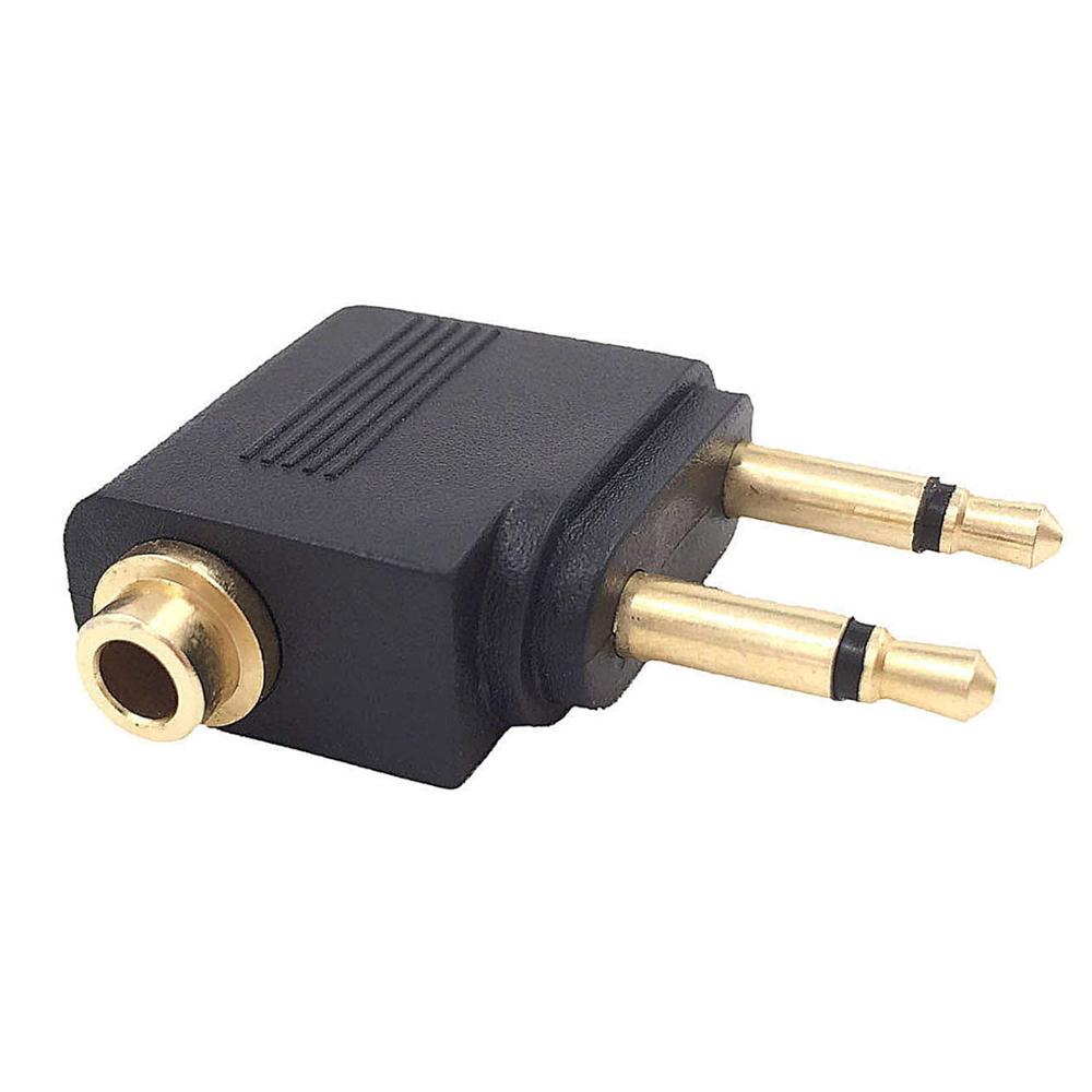 3.5mm Stereo Jack Socket Earphone Socket Adaptor Golden Plated Airline Airplane Flight Adapters for Headphone