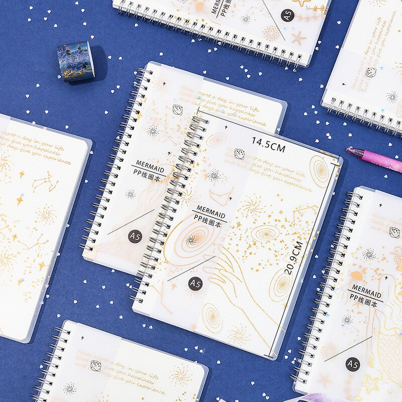 Agenda planificateur sirène A5 spirale cahier grille ligne dessin temps mémo planification école bureau calendrier papeterie pour