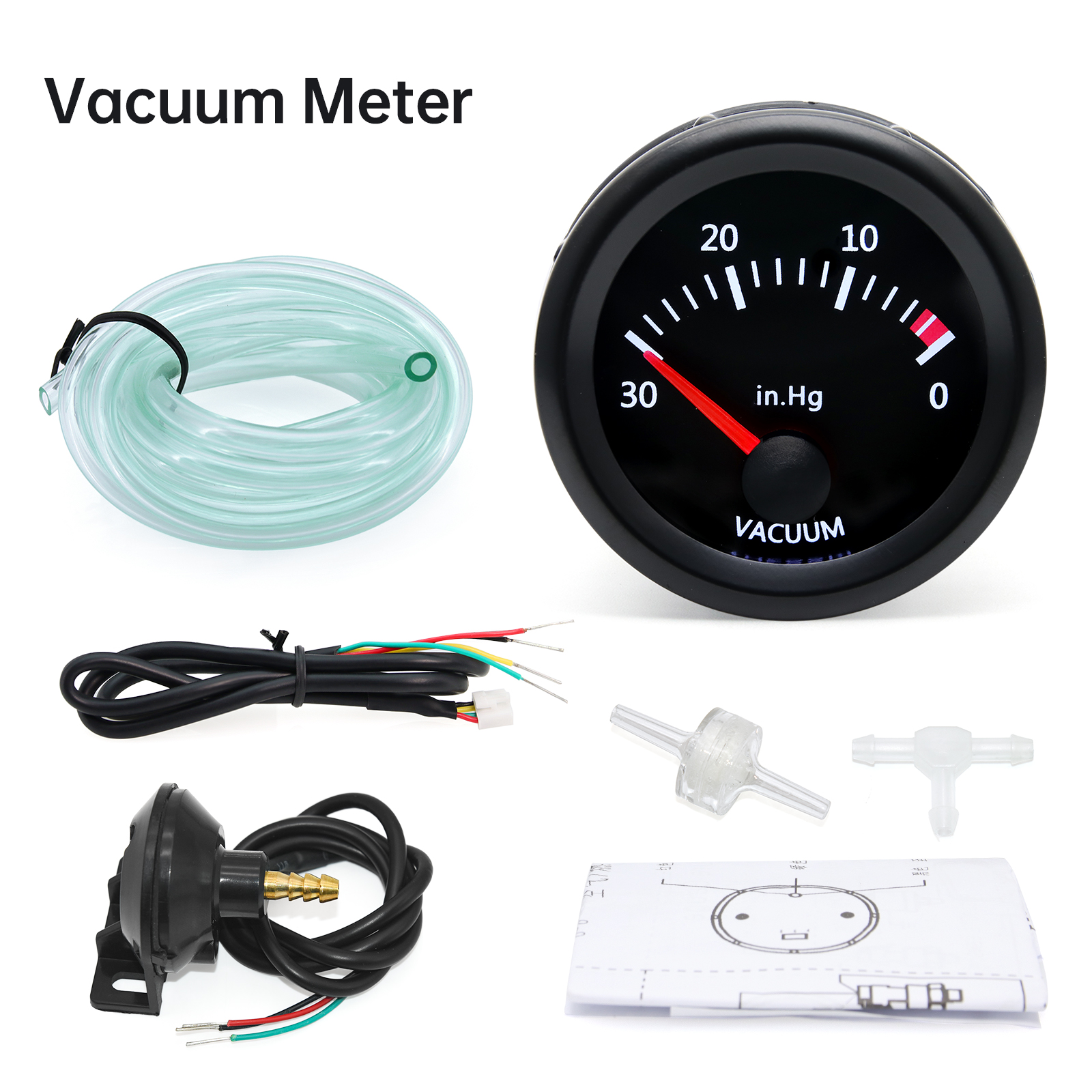 Para coche de gasolina 12V 52mm medidor de coche Universal Auto temperatura de agua temperatura de aceite prensa de aceite medidor de voltios de combustible con Sensor soporte negro: Gris oscuro