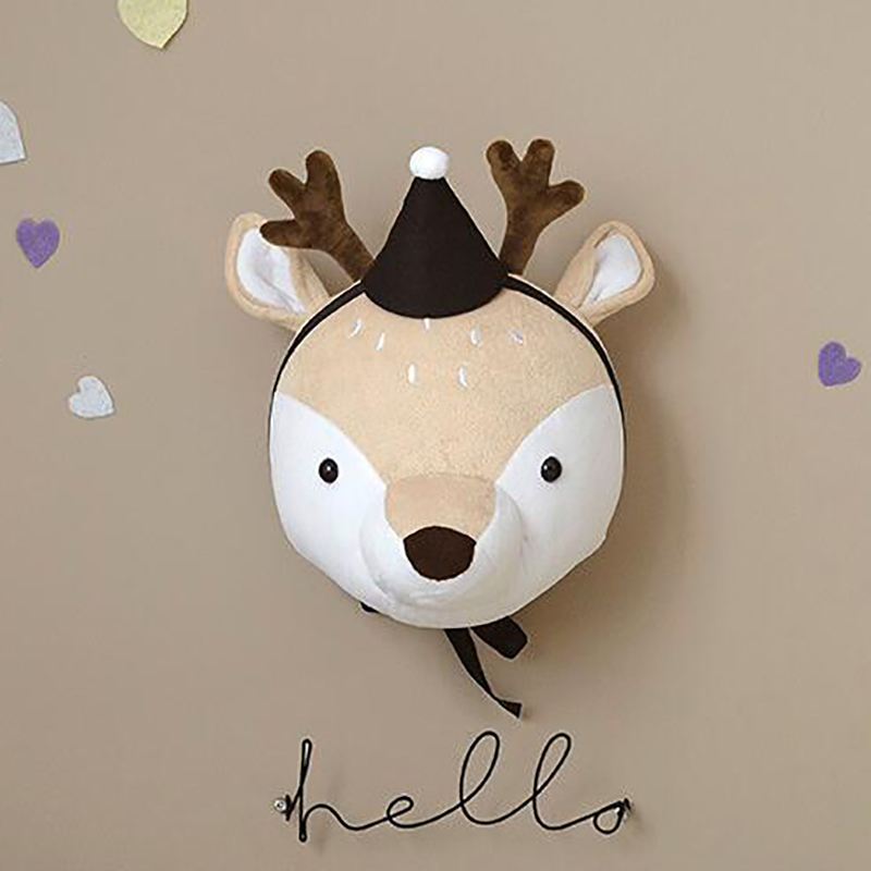 3D Animal Head Wall Mount Children Kids Room Wall Hanging Decoration Birthday Christmas JPDZS1100: Deer Hat