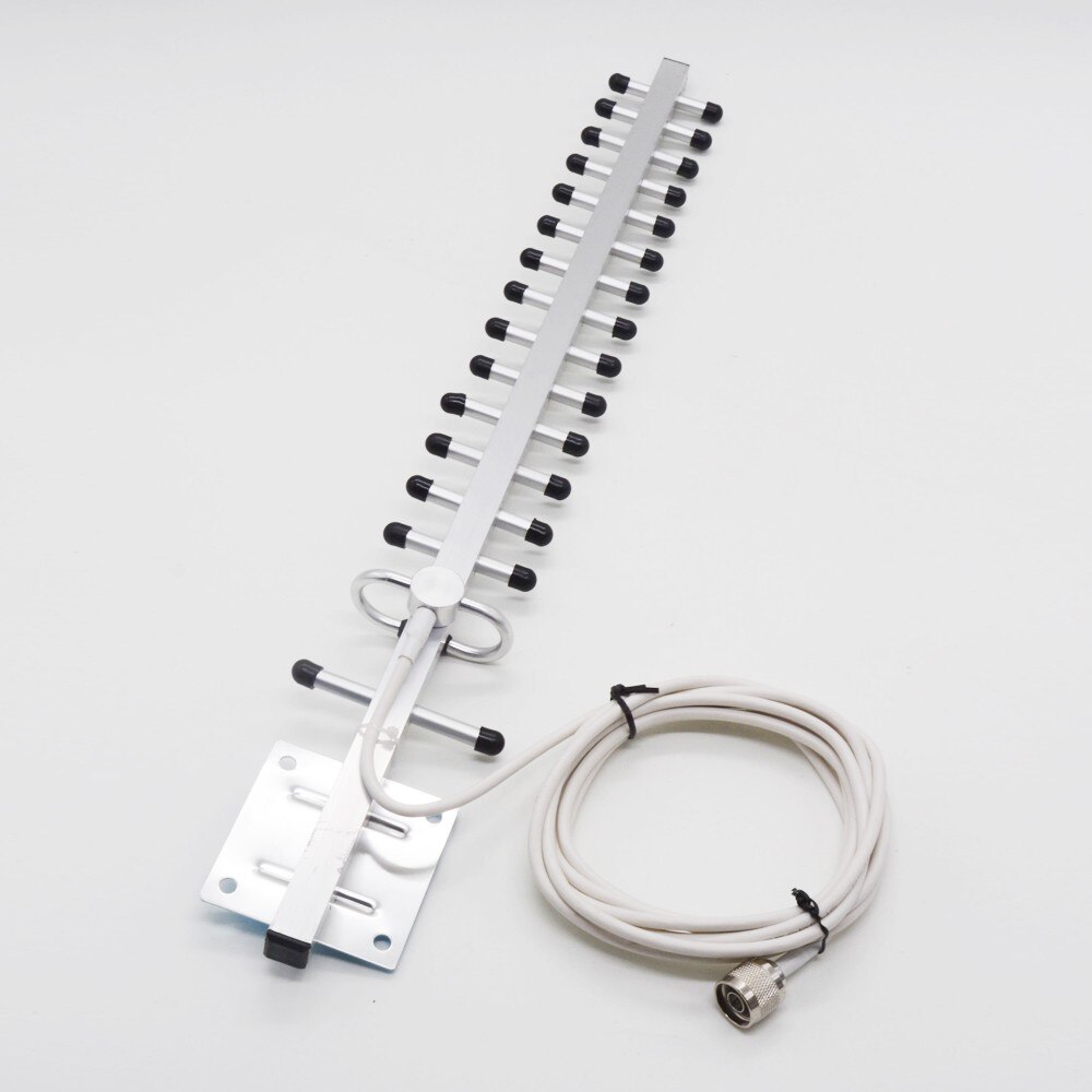 Outdoor Yagi antenna with N male connector and 3m RG58 cable, suitable for 2G/3G/4G signal expansion reception