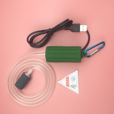 NICREW Aquarium Luftpumpe Sauerstoff Pumpe Überprüfen Ventil Tragbare Mini USB Stumm Energiesparende Pumpe für Aquarium Aquarium Zubehör: dunkel Grün
