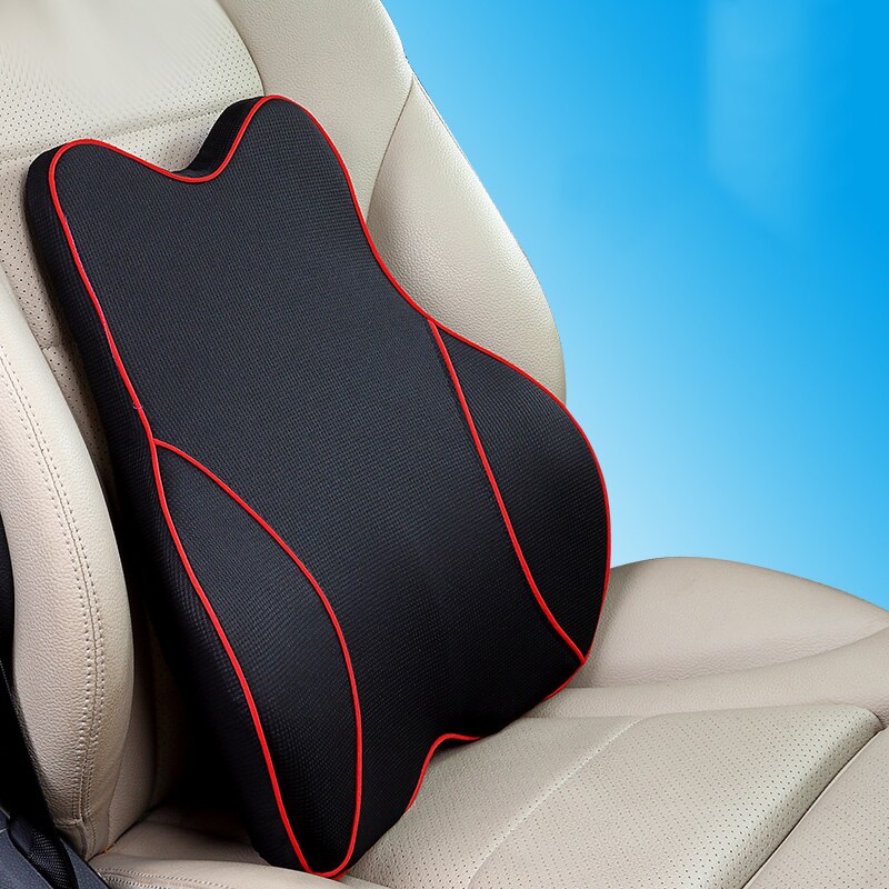 Bilpude nakkestøtte nakkepude sæde support pude lændehynde til bil rejse nakkestøtte auto nakkestøtte pude: Sort rød ryg