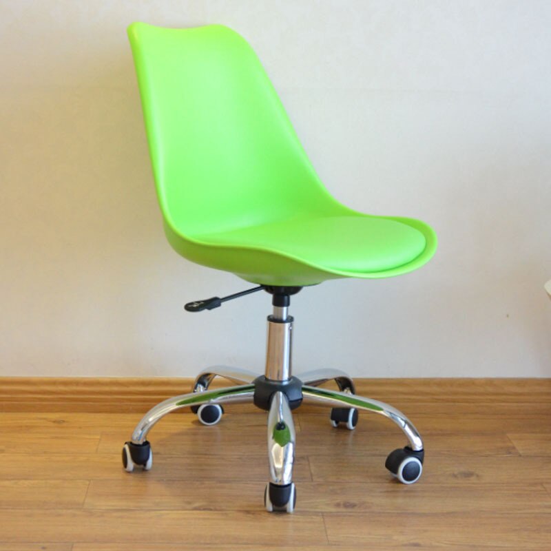 Computer Chair Home Modern Simple Lazy Desk Office Lifting Rotating Pulley Backrest Seat Student Small Chair: Light green PP
