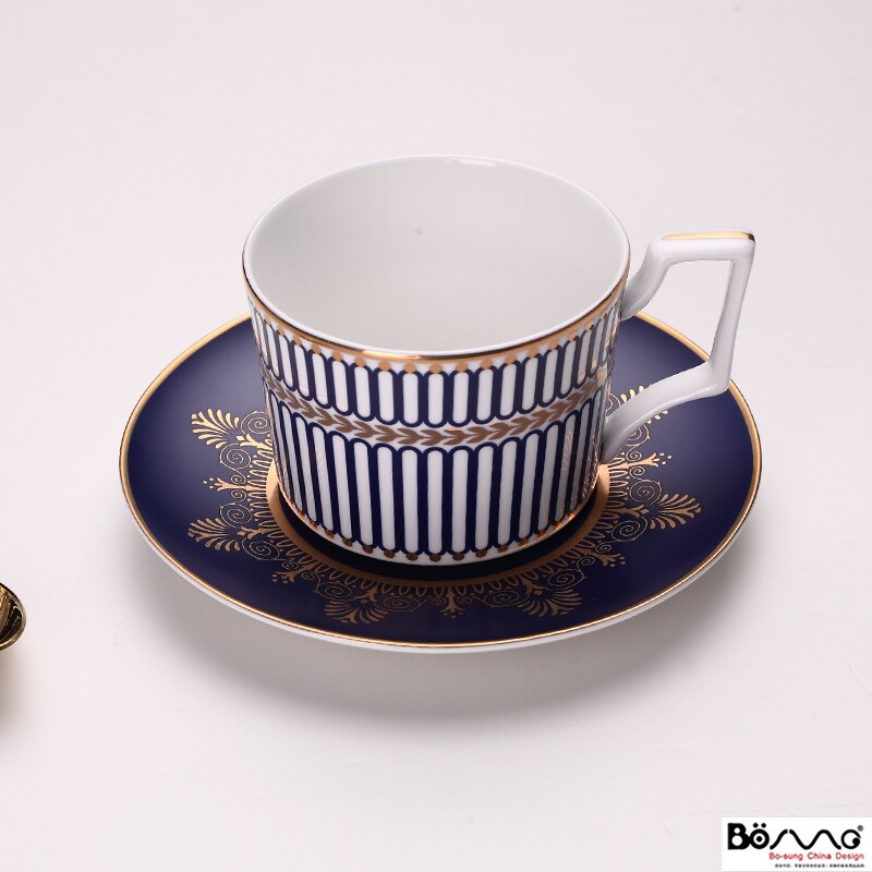 Striped high-grade dishes tableware neoclassical Phnom Penh Western Dish Set Ceramic steak flat plate household dish: Cup and dish