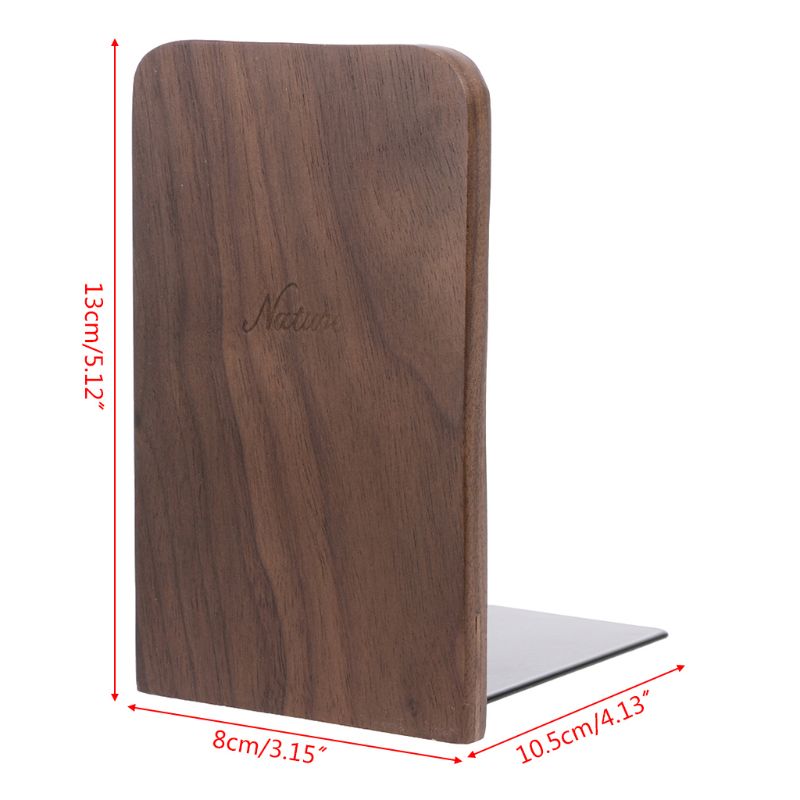 Walnut Wood Desktop Organizer Desktop Office Home Bookends Book Ends Stand Holder Shelf