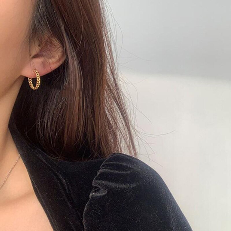 Kolczyki małe kółka kolor srebrny koło Pendientes obręcz kolczyki dla kobiet mężczyzn kolczyk kość robić ucha klamra: złoto 1.7cm