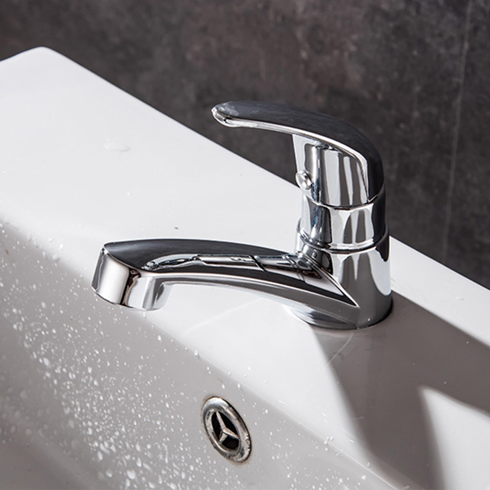 Badkamer Wastafelkranen Enkele Koudwaterkraan Zilver Badkamerkranen Enkele Handgreep Badrandcombinaties Wastafelkranen Hardware Accessoires