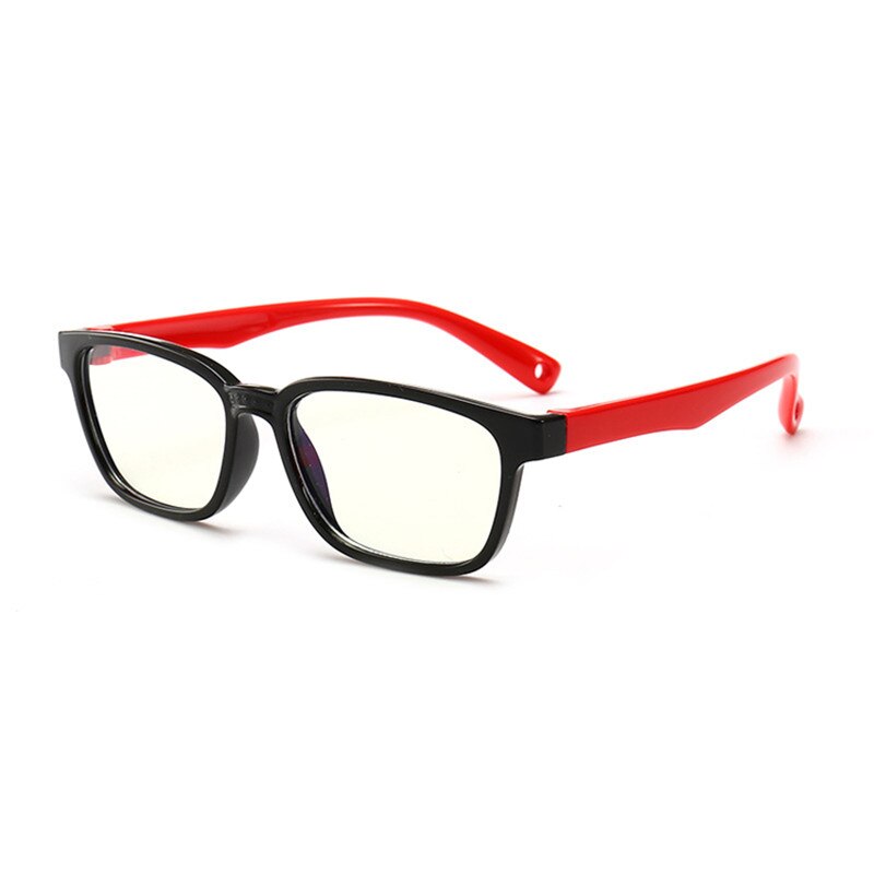 iboode Kids Spectacles Goggles TR90 Glasses Frame Eyewear Kids UV400 Protection Anti Bue-ray Eyeglasses For Children Boys Girls: Black Red
