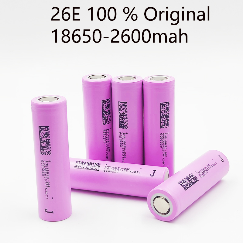 18650 Battery 100% Genuine INR18650-26E 2600mAh 3.7V 20A Rechargeable 18650 Lithium Ion Battery for Toys Power Tools Flashlight