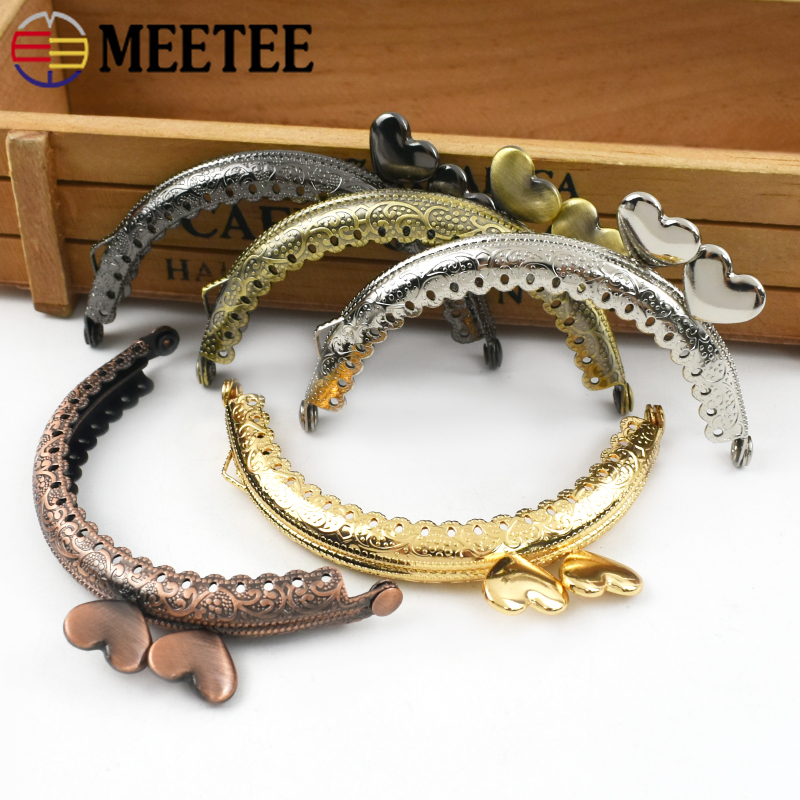 1/2/5/10 Stuks 8.5 Cm Reliëf Metalen Portemonnee Frame Tassen Handvat Portemonnee Kus Sluiting Handgemaakte Naaien Beugels Charms Diy Tas Accessoires