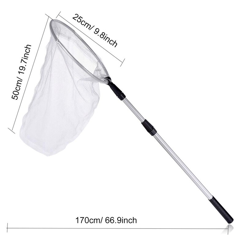 Filet de capture de papillon en Nylon avec poignée télescopique pour adultes et enfants, extensible de 37 à 68 pouces