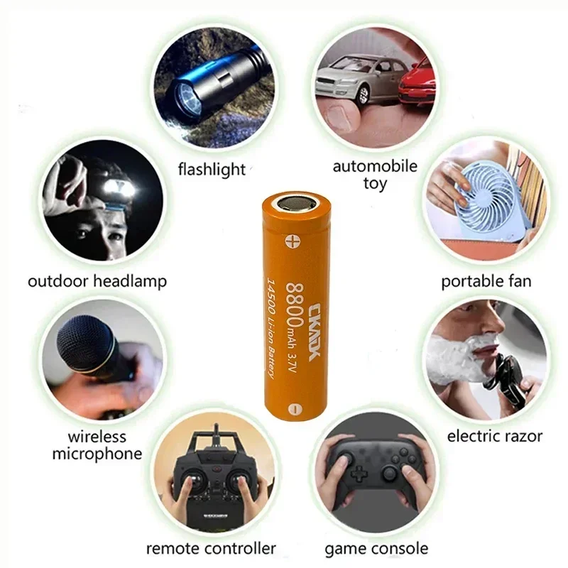 14500 batterij 8800 mAh 3,7 V oplaadbare Li-ion batterijen 14500 AA batterij lithiumcel voor led-zaklamp koplampen zaklamp scheerapparaat