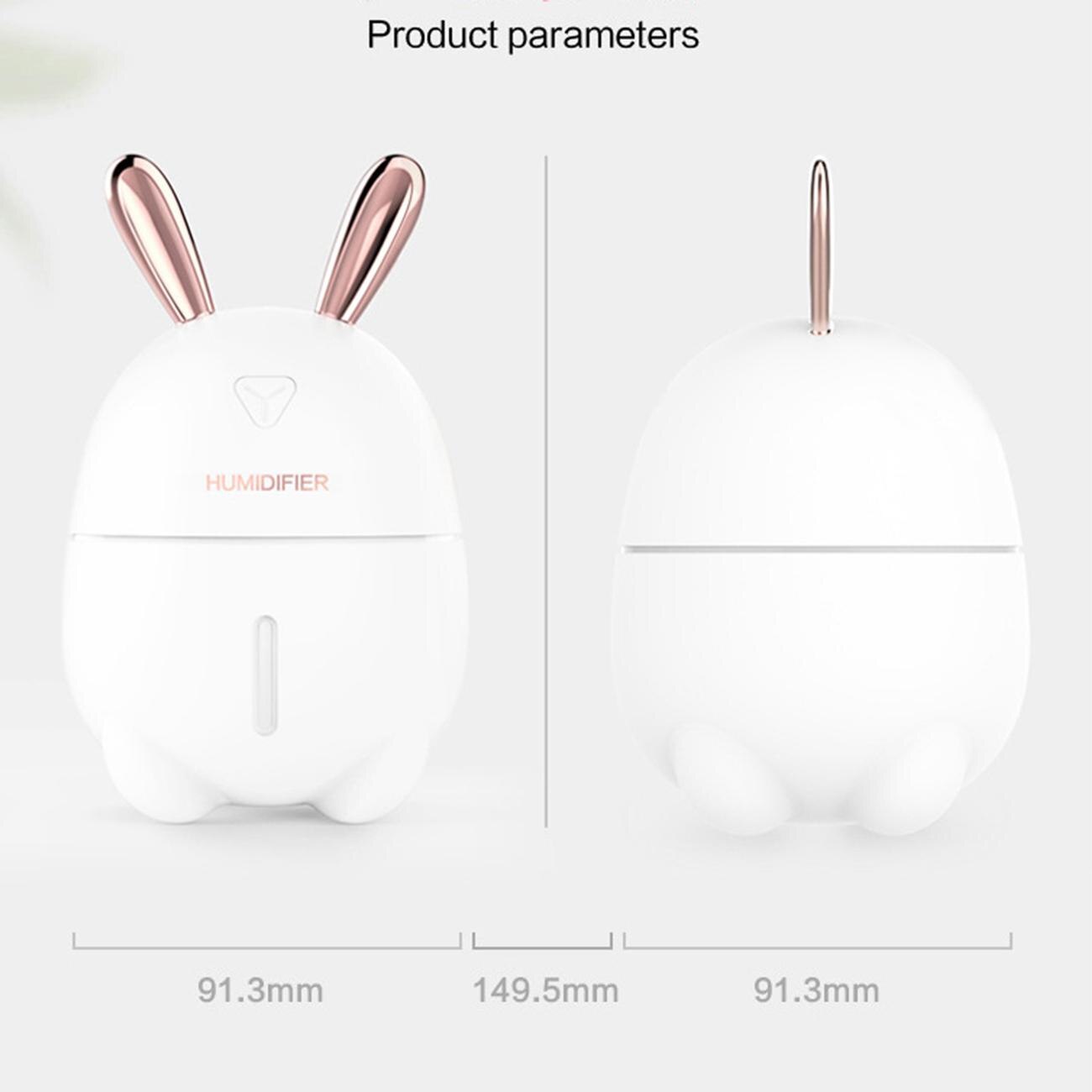 Mini Luchtbevochtiger Ultrasone Mute Cool Mist Geurende Lucht Olie Diffuser Met Kleur Led-verlichting Usb Oplader Leuke Huisdier Meisje Kids