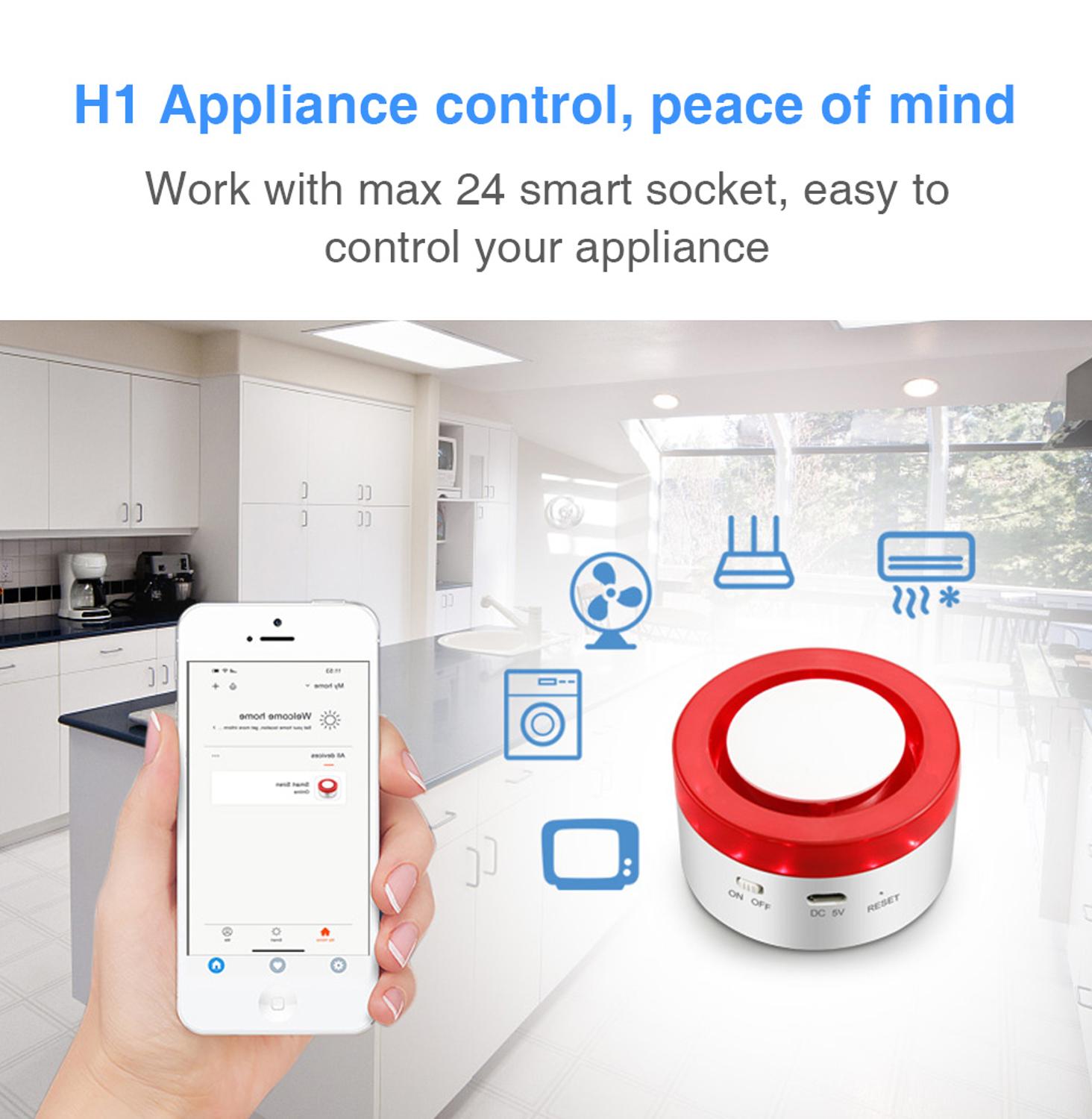 Tuya Smart WiFi Home Security Alarm System 433MHz Wireless Strobe Siren Alarm Compatible W Alexa Google Home smartlife APP