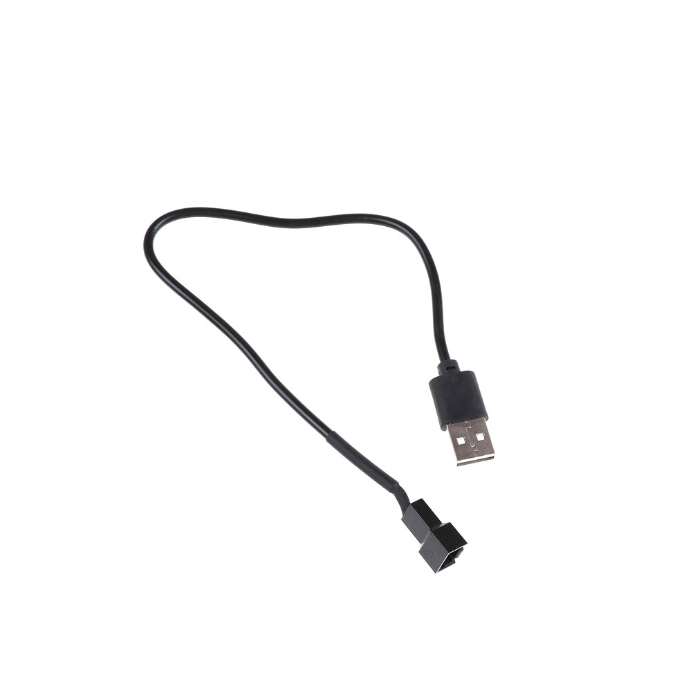 Black 32cm Adapter Cable USB 2.0 A Male To 3-Pin/4-Pin Connector Adapter Cable For 5V Computer PC Fan