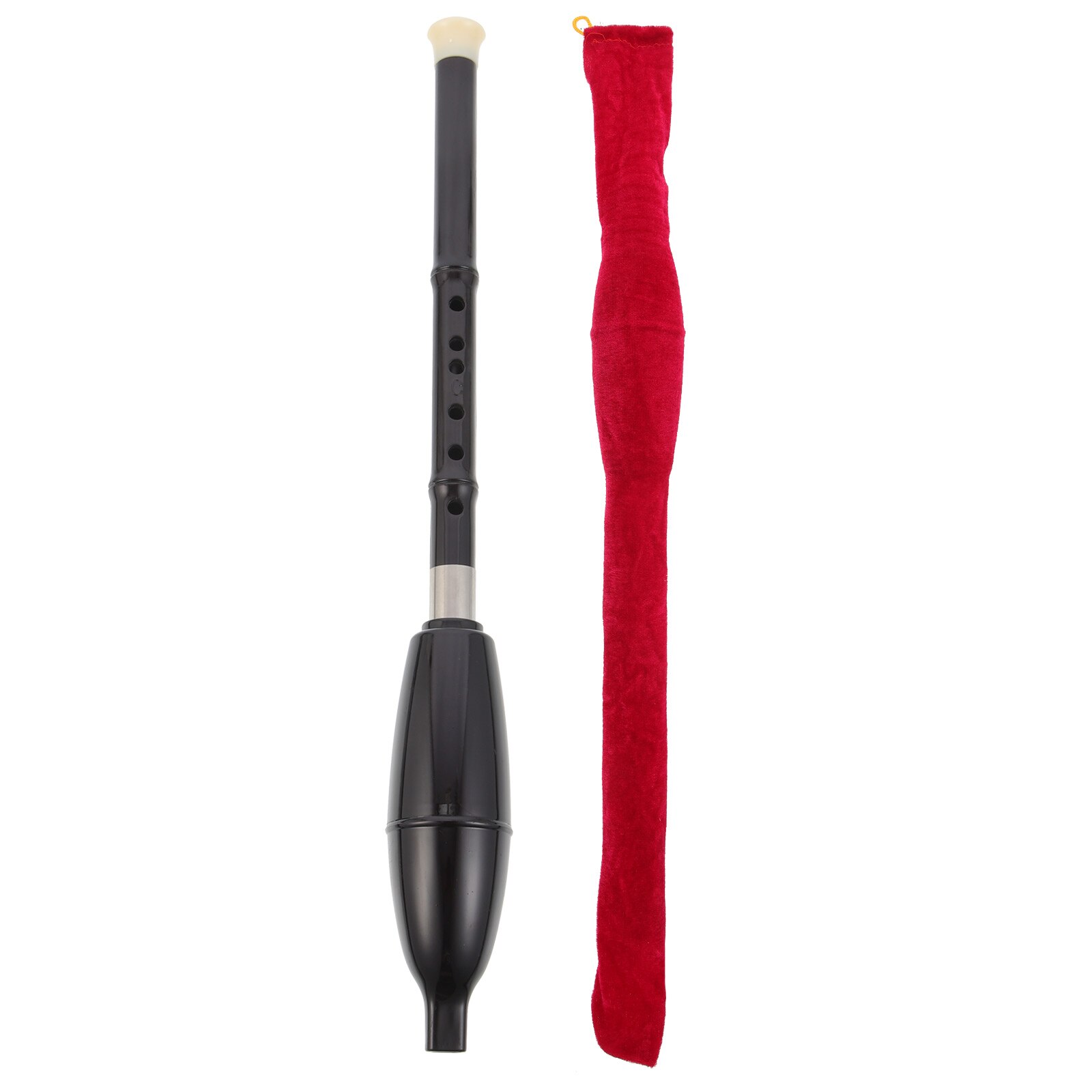 1 Set of Traditional Vertical Flute with Storage Bag Bawu Wind Instrument: Black C42.5X5X5CM