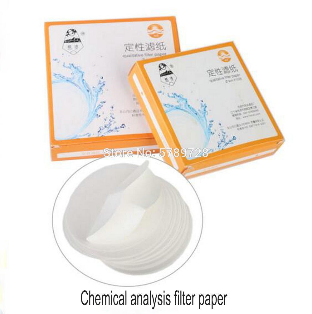 100 Stks/pak Snelle/Medium/Slow Speed Kwalitatieve Filter Test Papier Dia 7Cm/9Cm/11cm/12.5Cm/15Cm/18Cm Voor Lab Trechter Gebruik