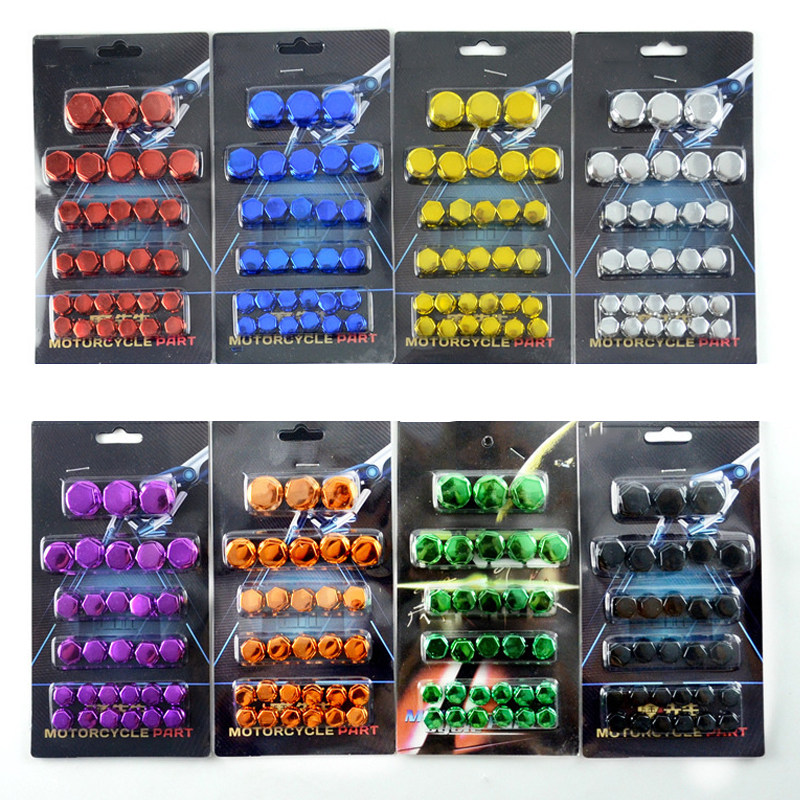 30 Uds. Cubierta de tuerca de color para motocicleta, decoración de tapa de tornillo de modificación para Scooters de Motor, accesorios para coche eléctrico 1,4/1,2/1/0,8CM