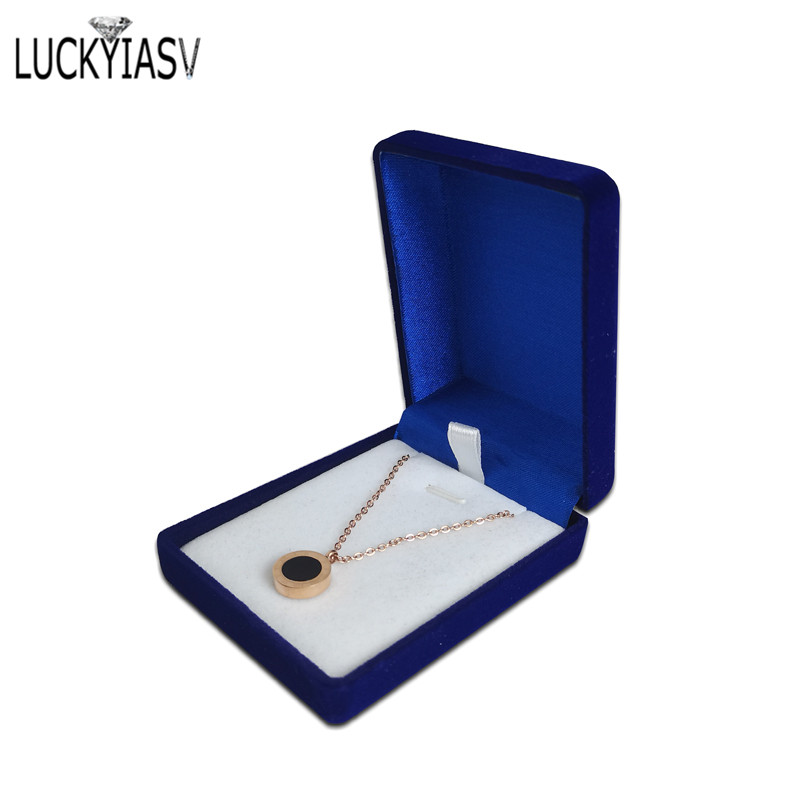 Gros noir velours mariage mariée bijoux collier pendentif boîte Colar boucles d'oreilles bibelot présentoir support organisateur: Violet