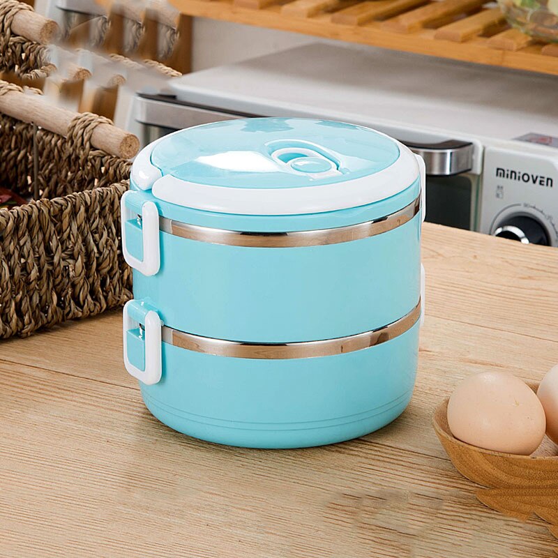 Läckagesäker termos matlåda matbehållare bärbar termisk matlåda i rostfritt stål för kontorscamping