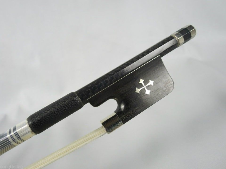 1Pcs strong black plaid Carbon fiber CELLO bow 4/4... Grandado