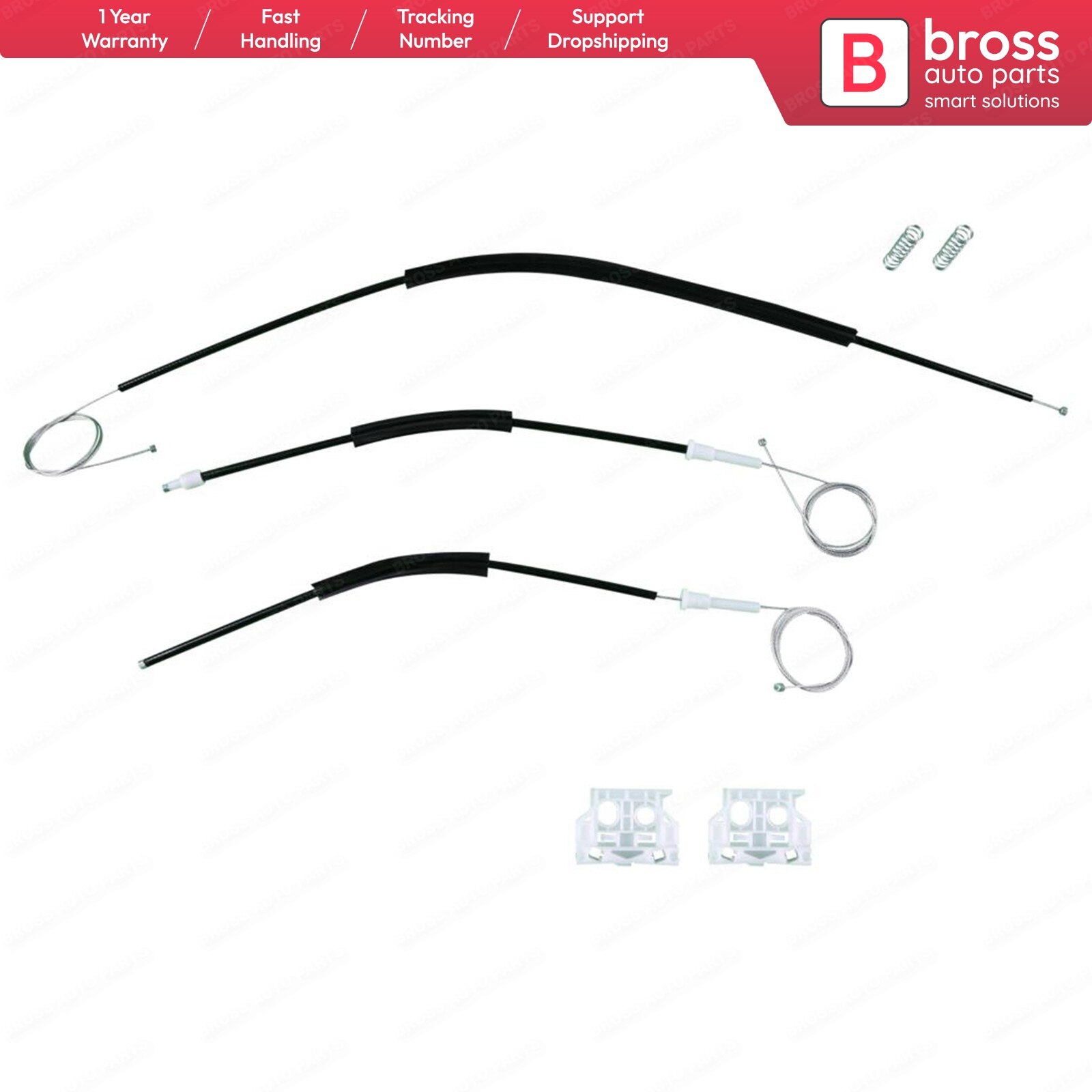 Bross Auto-onderdelen BWR981 Elektrische Ruitbediening Regulator Reparatie Kit Voor Rechts Deur Voor Citroen C4 Picasso 2006-Op