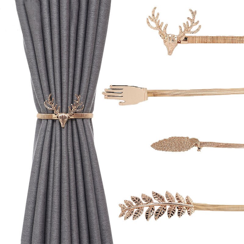 1Pc Elch Feder Elastisch Dehnbar Vorhang Clip Vorhänge Halfter Tieback Schnalle für Für Wohnzimmer Schlafzimmer Dekoration