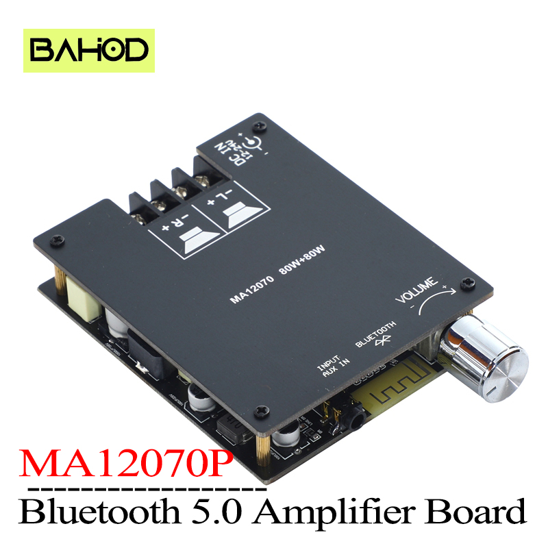 BAHOD MA12070 Audio Amplifier 80W+80W Bluetooth 5.0 Infineon Class D Digital Audio Power Amplifier AUX HiFi Stereo Amplifier: Default Title
