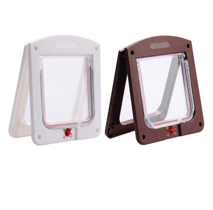 Flap Door Gate Pet Cage Out Of Durable 4 Way Adjustable Animals Dog Security Lockable Cat Protective PP