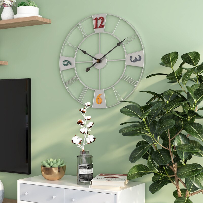 Suuret metalliset mykistysseinäkellot 50 x 50cm kodin sisustustarvikkeet 3d digitaalinen seinäkello sisustus olohuone moderni horologe