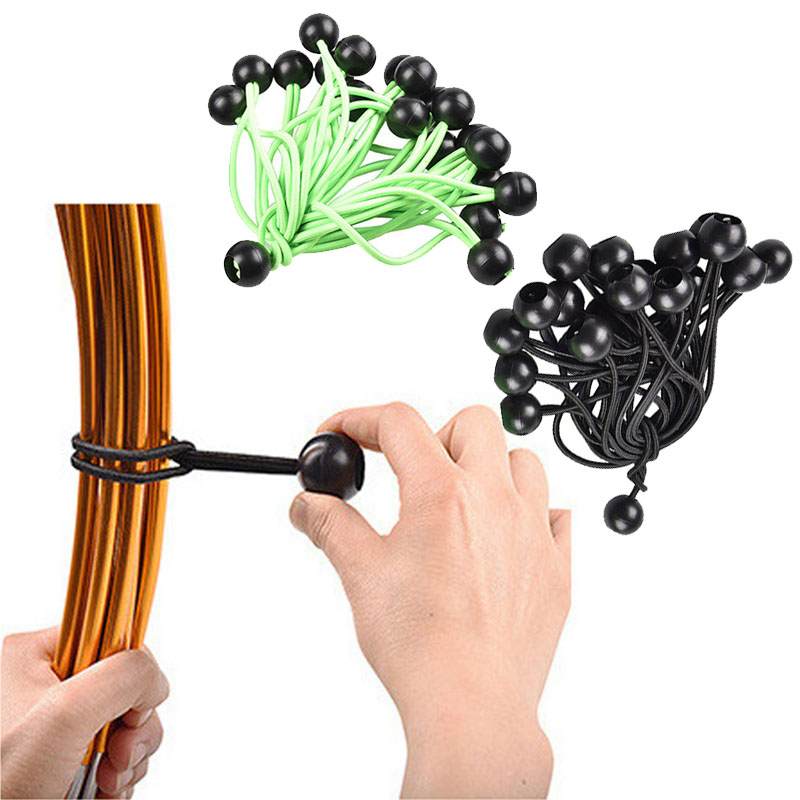 20 pcs elastic tent tension straps ball fastening tie rope tarpaulin awning canopy bungee cords strap outdoor camping accessories